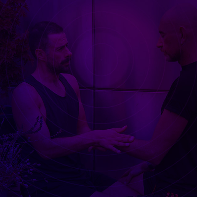 Jamie and Gavin exploring touch and connection